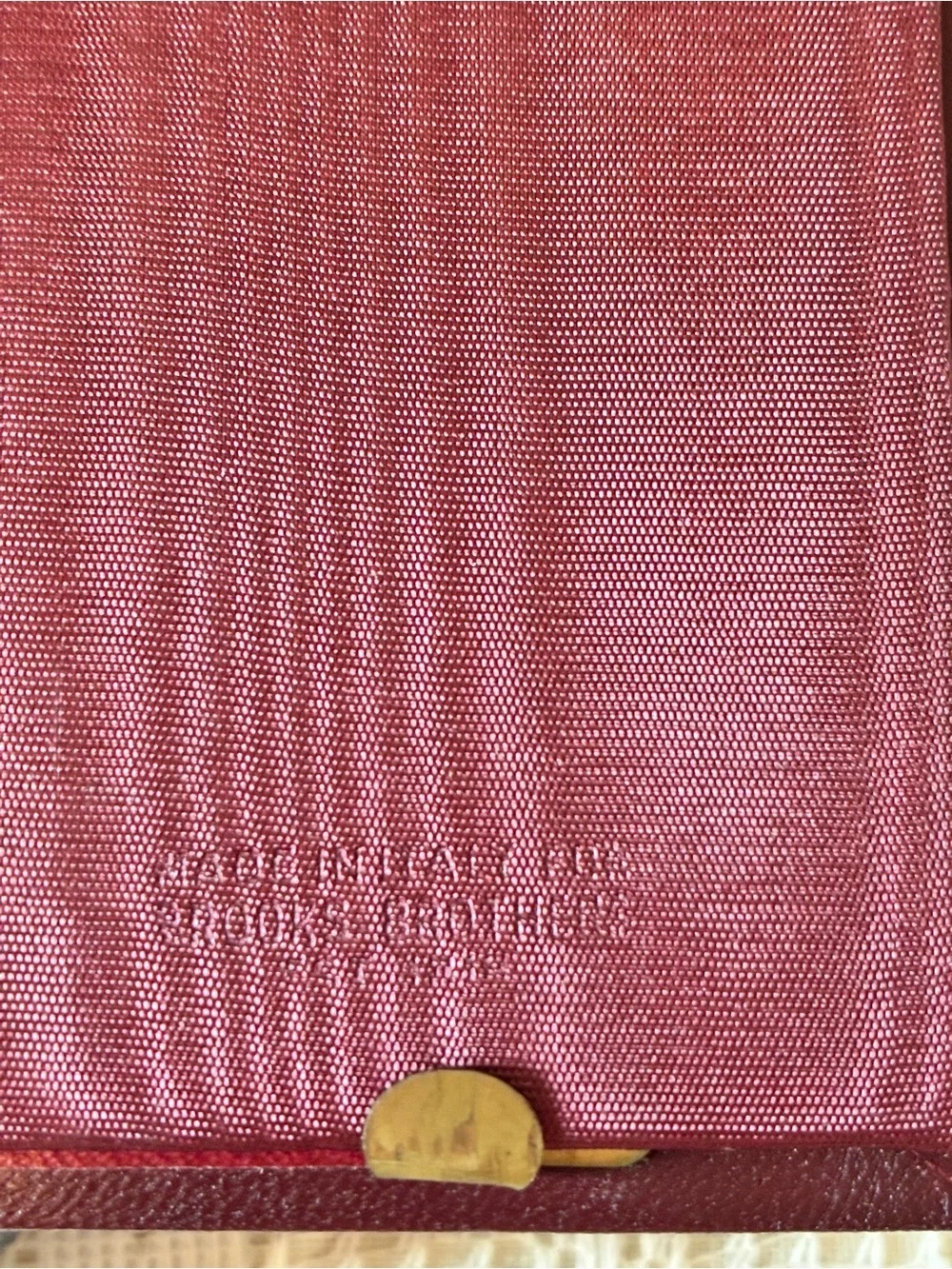 Vintage Brooks Brothers Burgundy Leather Larger Frame with Gold Accent- Italian